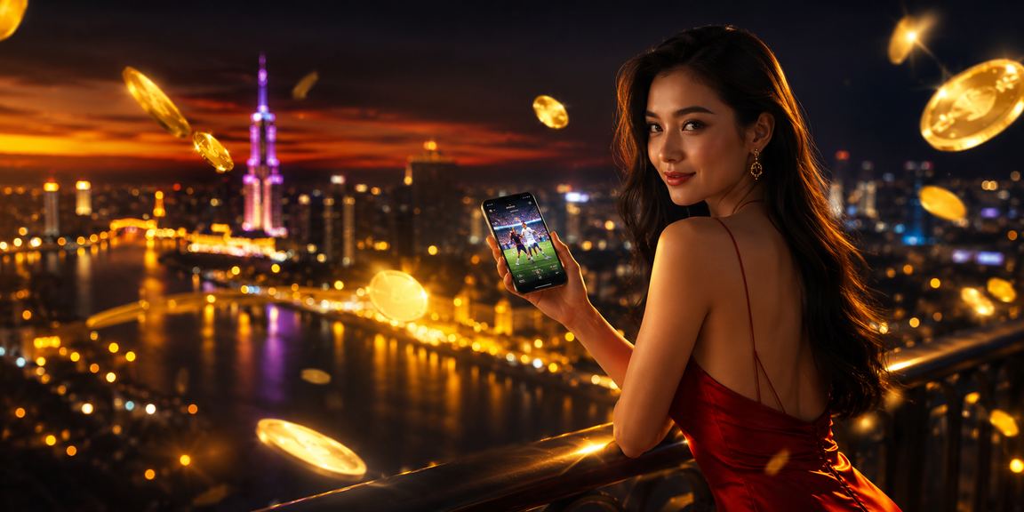 Không khí xem thể thao tại Phú Quốc với bãi biển và màn hình mobile